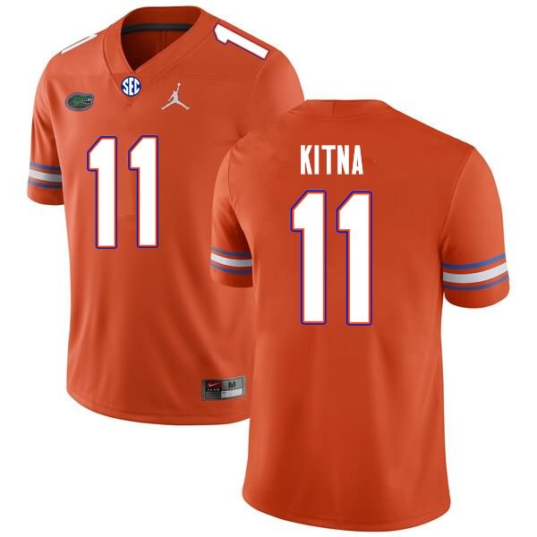 Men's NCAA Florida Gators Jalen Kitna #11 Stitched Authentic Nike Orange College Football Jersey GRV3165CW